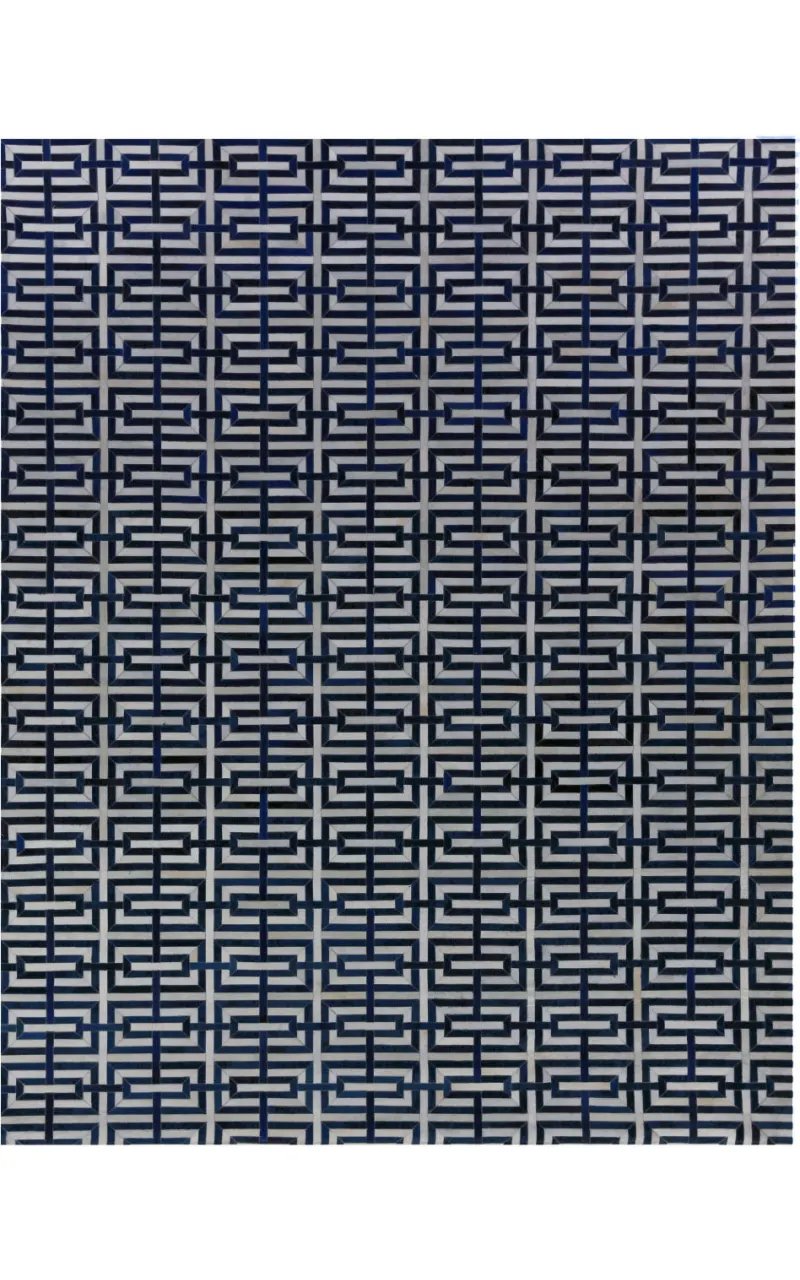 Exquisite Rugs Natural Hide Hair on Hide 2203 Navy - Ivory Area Rug