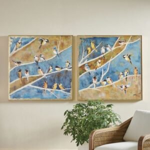 Bevy of Birds Framed Canvas Wall Art