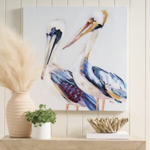 Colorful Pelicans Canvas Wall Art