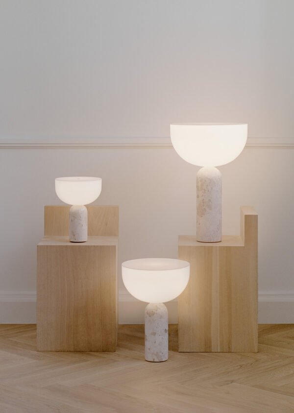 Portable Table Lamp, Kunis Breccia with White Acrylic - Image 3