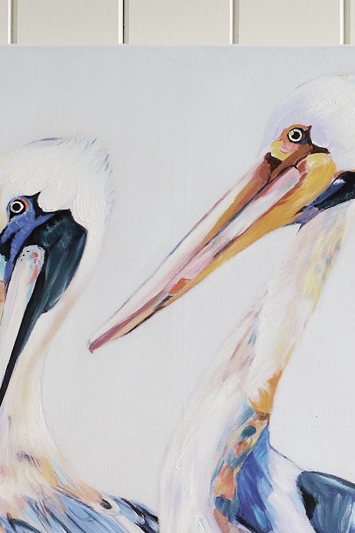 Colorful Pelicans Canvas Wall Art - Image 3