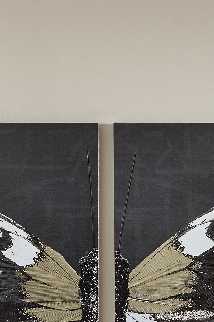 Neutral Butterfly Canvas Wall Art - Image 3